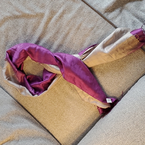 Purple/silver silk scarf - Picture 1 of 2
